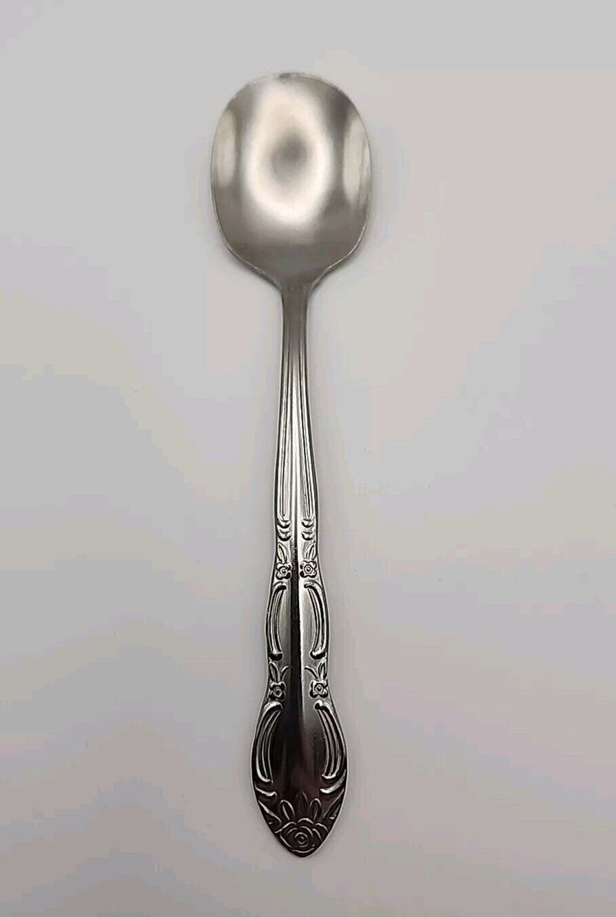 Wesley Forge WLF2 Sugar Spoon Stainless Steel 5 7/8" Floral Design Art Deco MCM
